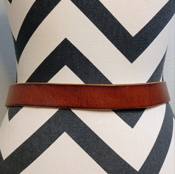 Gap Boho Western Genuine Leather Stone Studded Buckle Belt - Picture 2 of 12